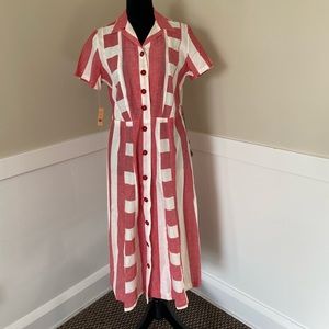 Vintage 1950 NEW Oldstock Dress Dan River Cotton Fabric Eileen Frock Size 18 1/2